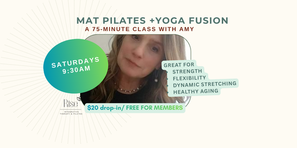 mat pilates + yoga fusion with amy at rise
