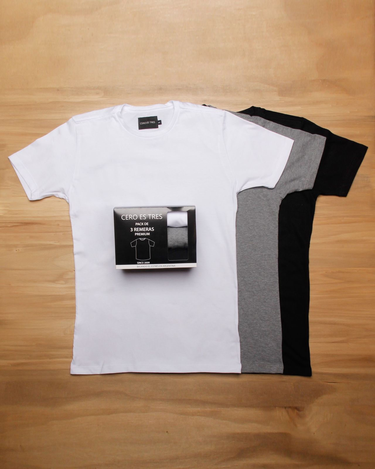 REMERA BASICA TRIPACK