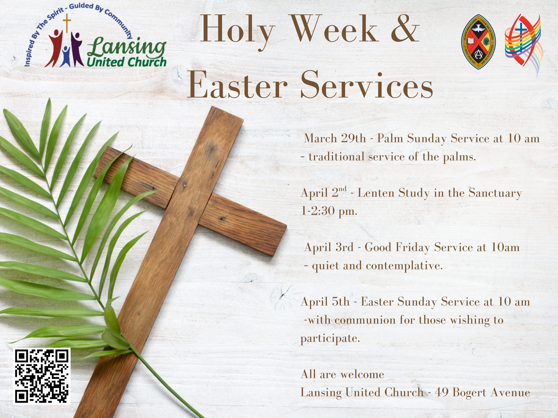 Holy Week and Easter services