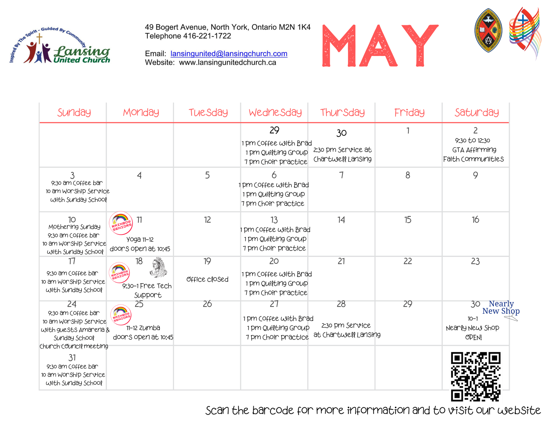 Calendar with May 2026 dates