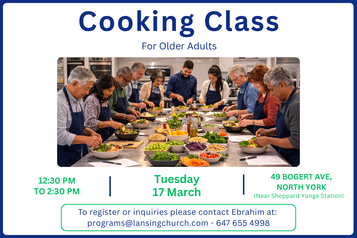 cooking class Tuesday 12:30-2:30