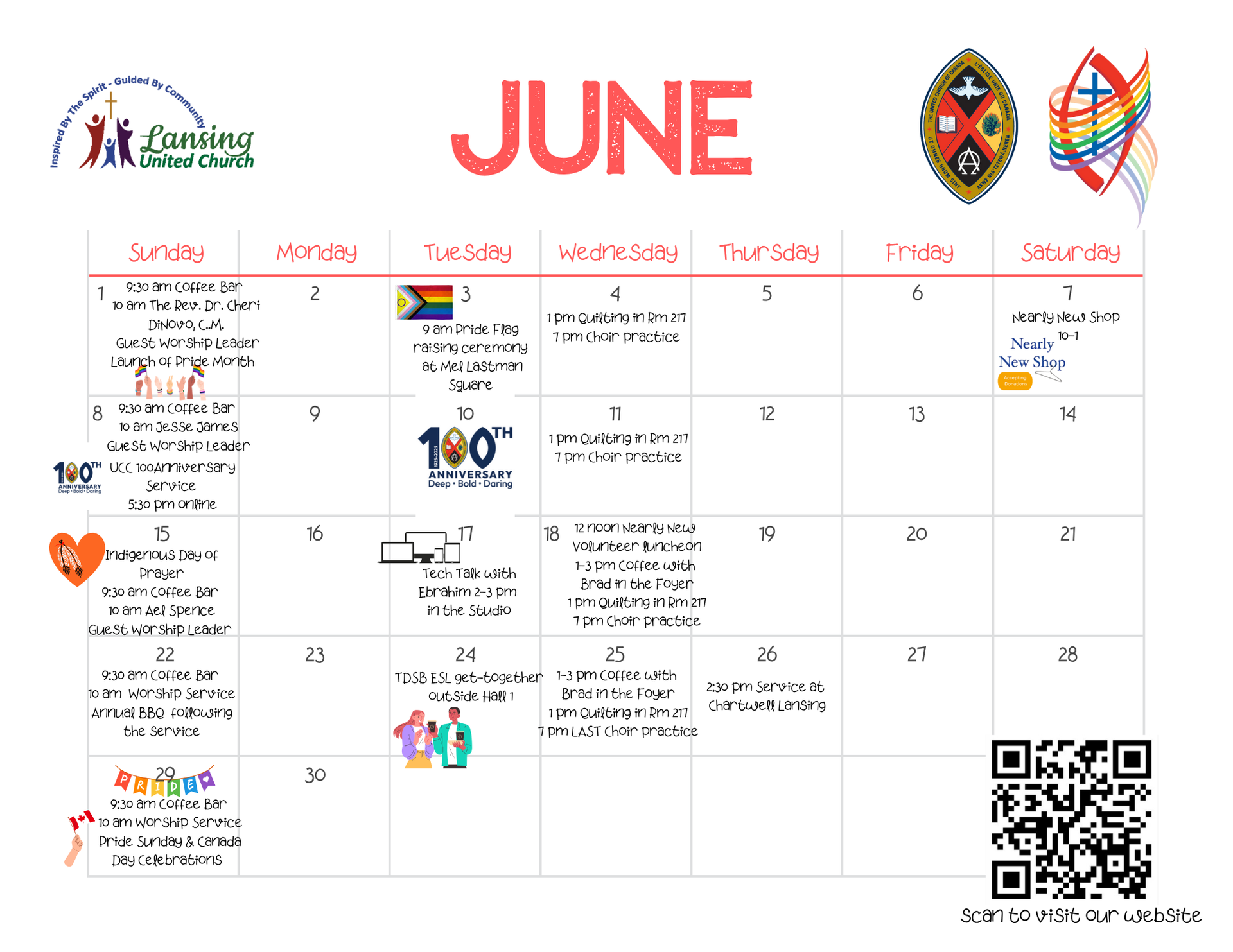 Calendar of June events