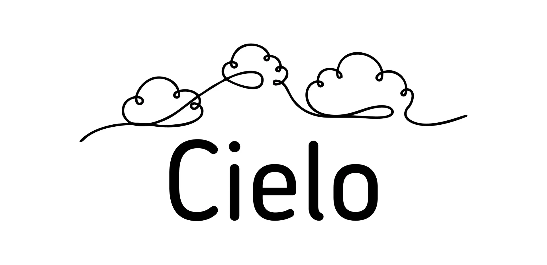 Clouds above the word 