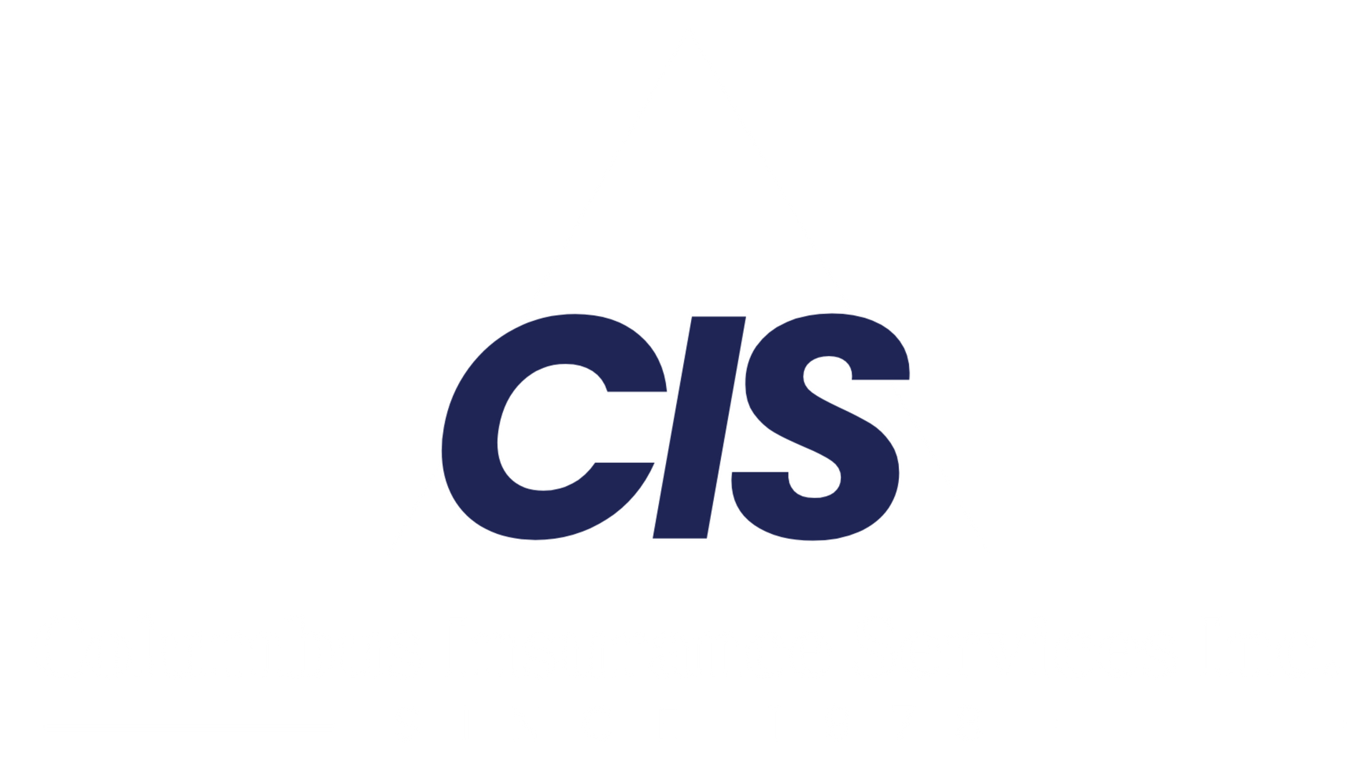 A blue cis logo on a white background.