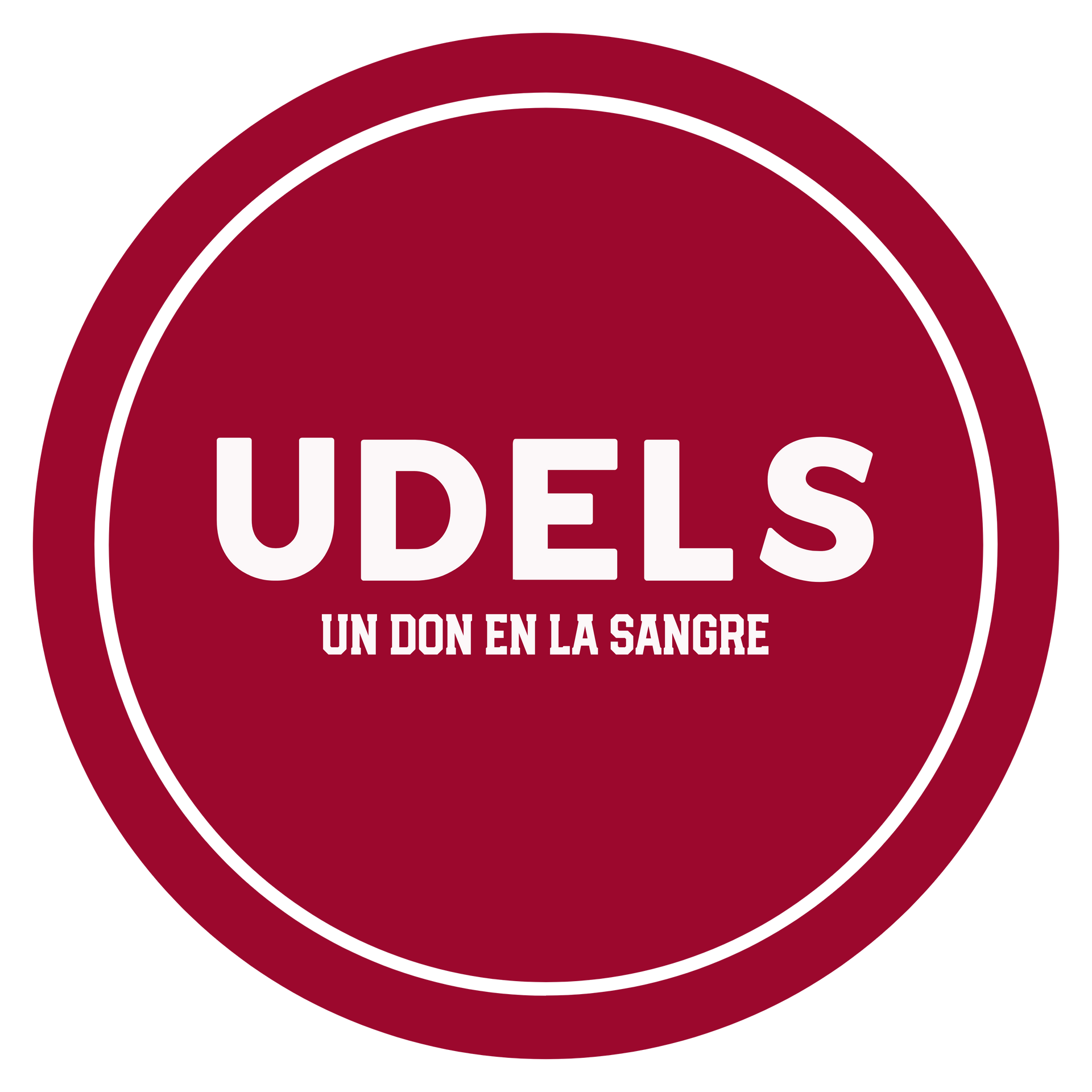 Red circular logo with 