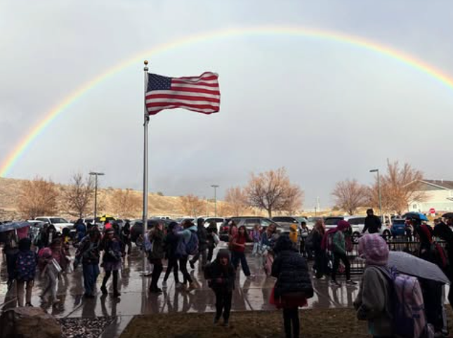 Text on a dark blue background: