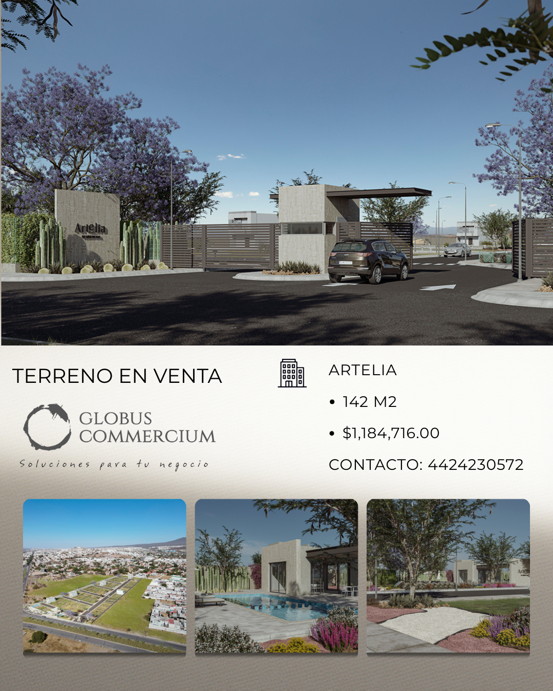 TERRENO EN VENTA ARTELIA 142 MT2