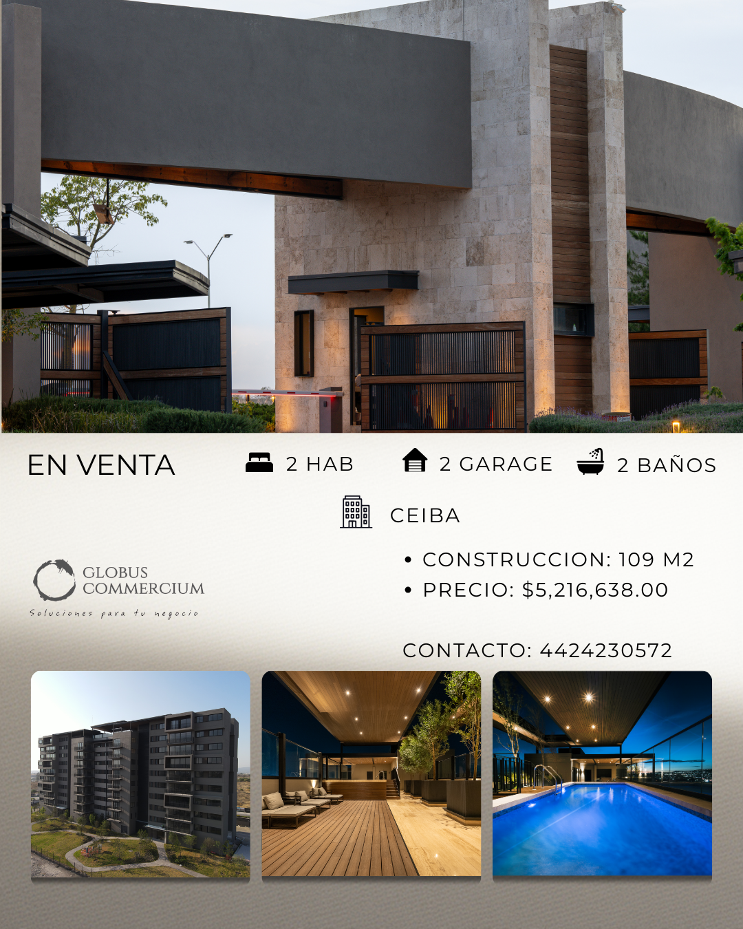 DEPARTAMENTO EN VENTA CEIBA 109 MT2