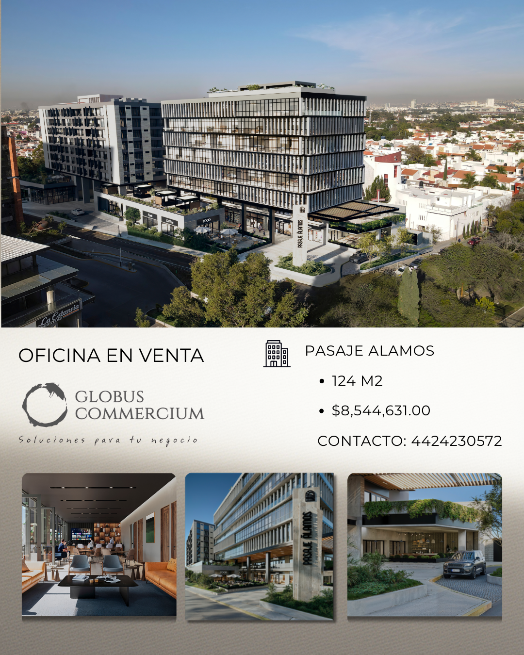 OFICINA EN VENTA PASAJE ALAMOS 124 MT2