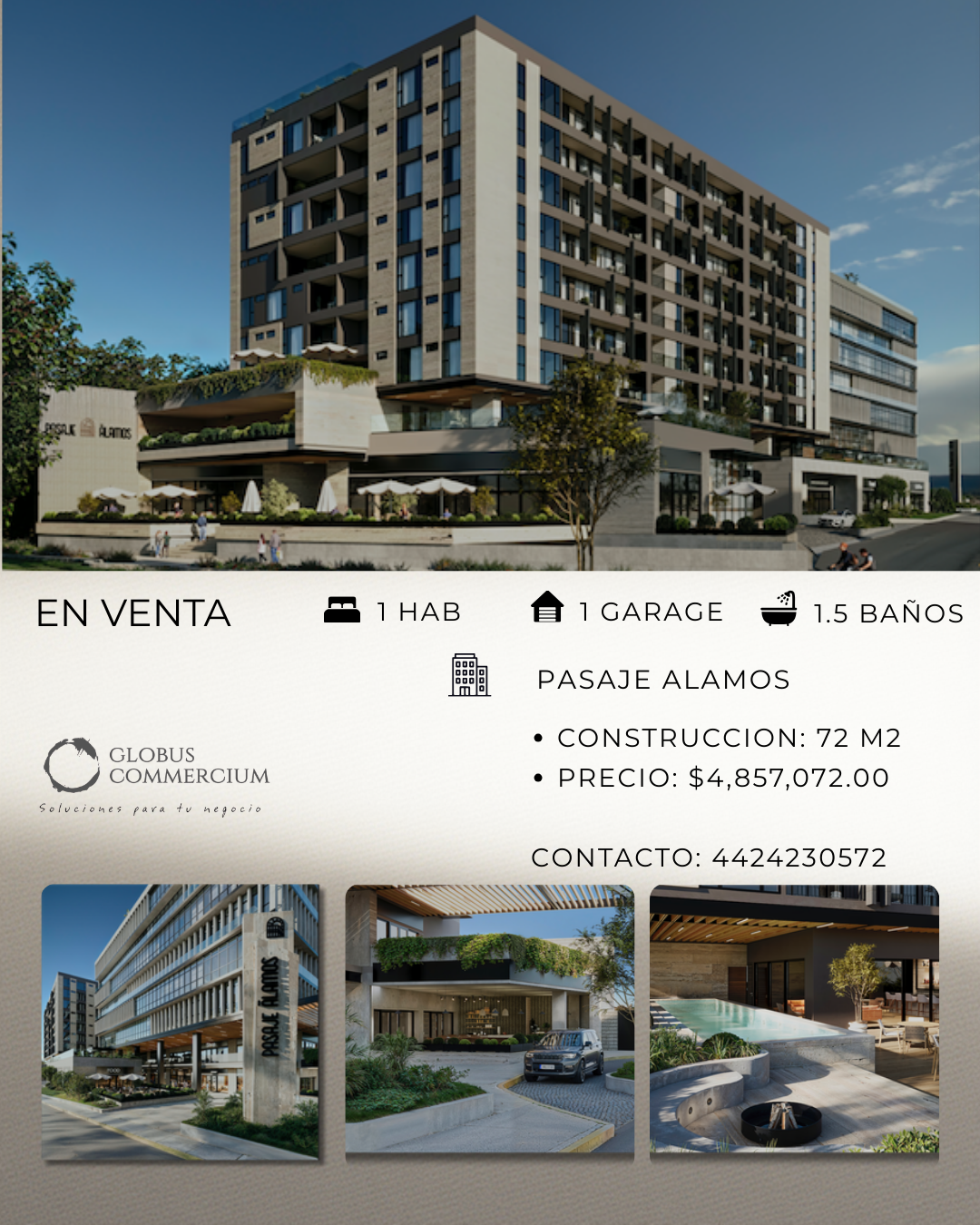 DEPARTAMENTO EN VENTA PASAJE ALAMOS 105 MT2