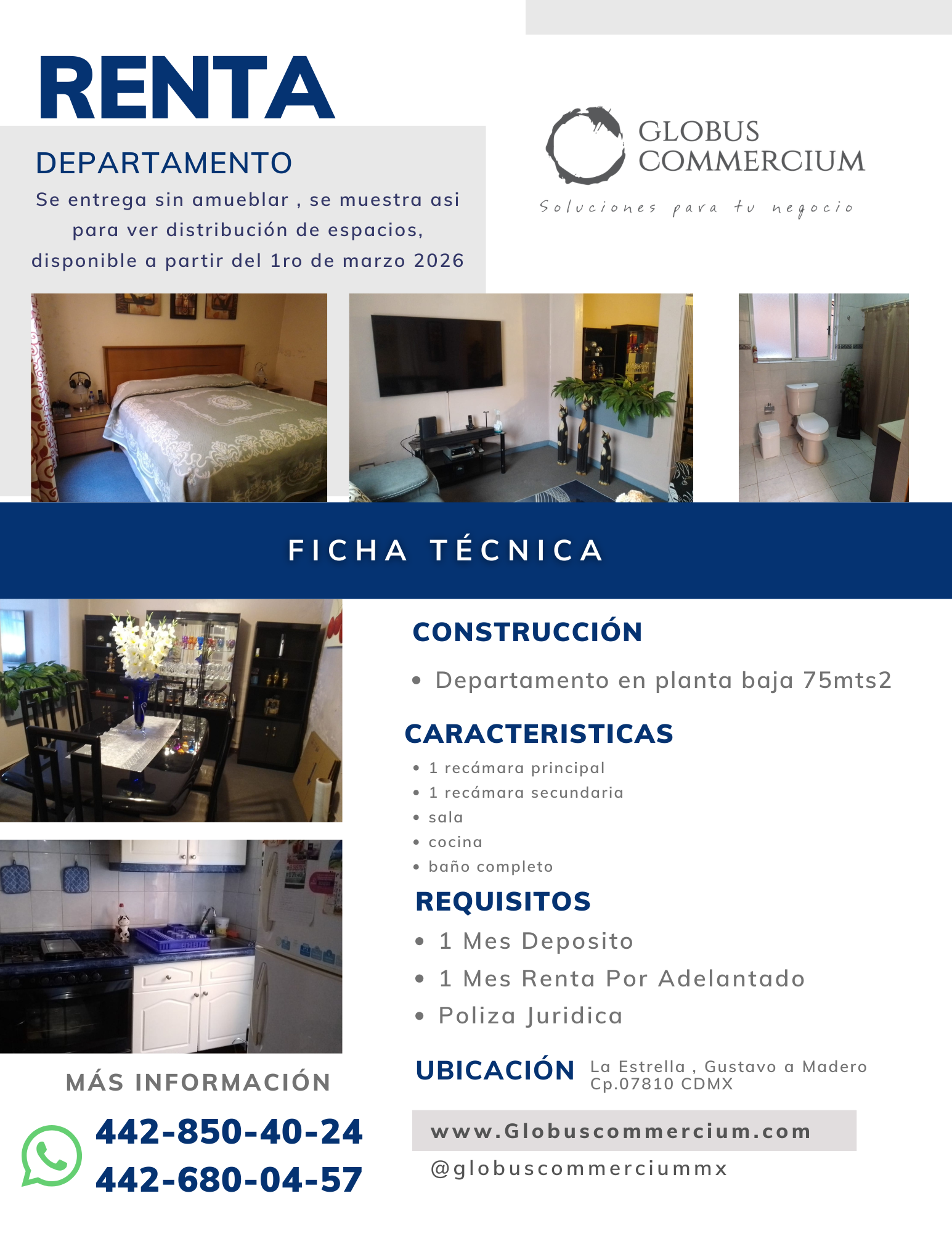 Departamento La Estrella Gustavo A Madero CDMX