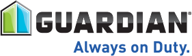 GUARDIAN logo with blue-and-green house icon and tagline “Always on Duty.”