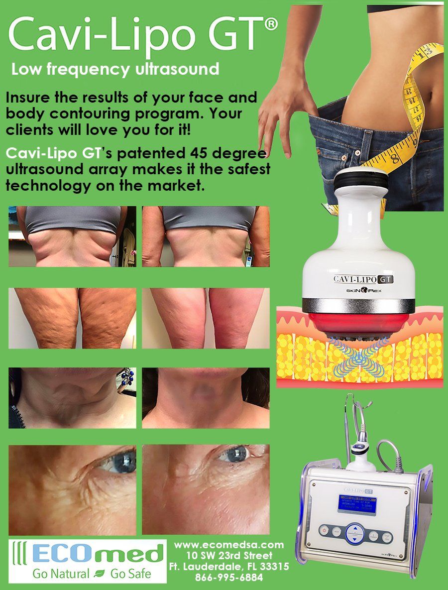 an advertisement for cavit-lipo gt low frequency ultrasound