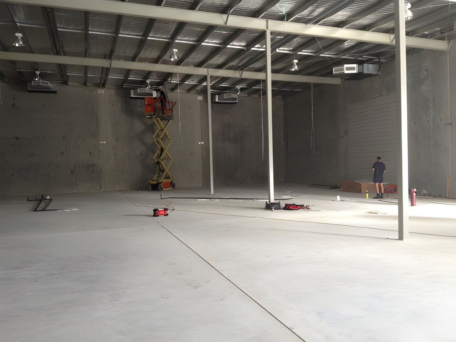 Interior of A Large Warehouse Under Construction — Allchin Airconditioning & Refrigeration Electrical in Noosa, QLD