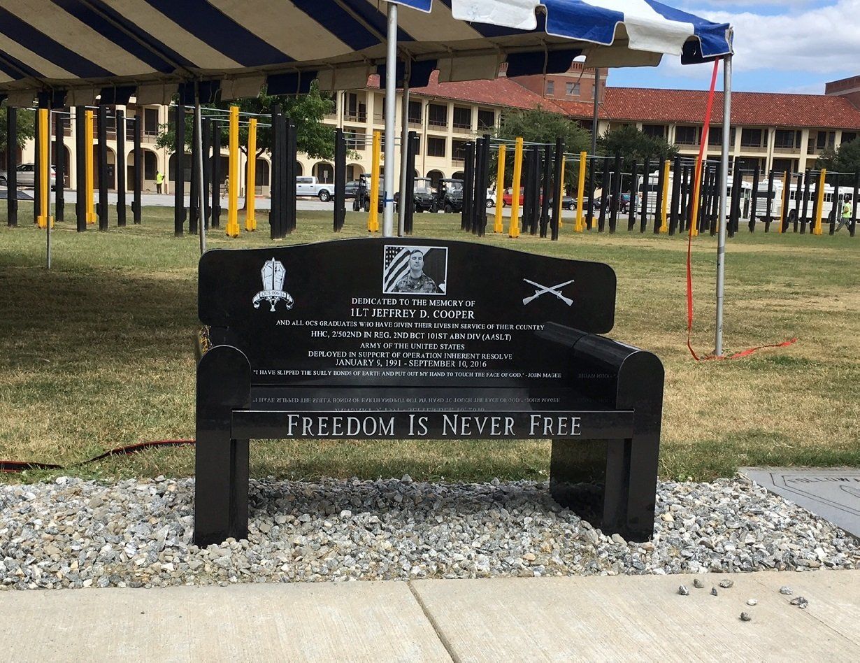 Jeffrey Cooper's Bench Memorial  — Columbus, GA — Columbus Monument Company