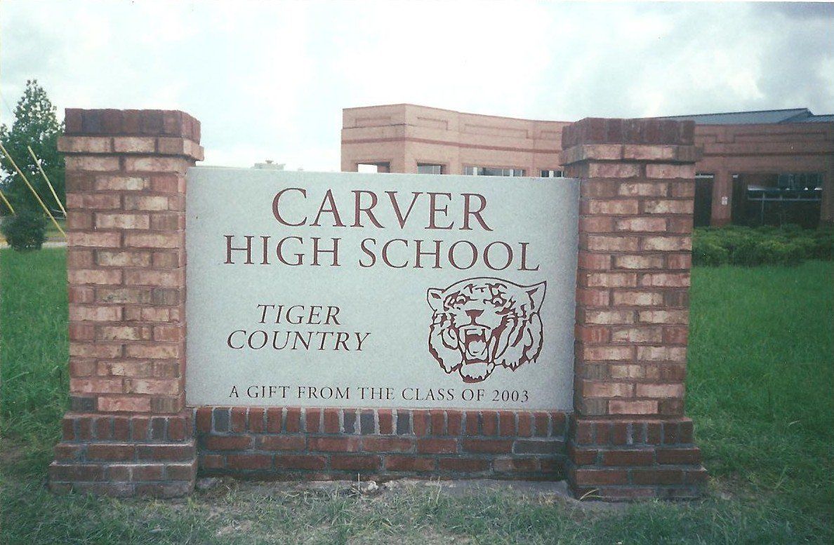 Carver High School Stone Name Plate — Columbus, GA — Columbus Monument Company