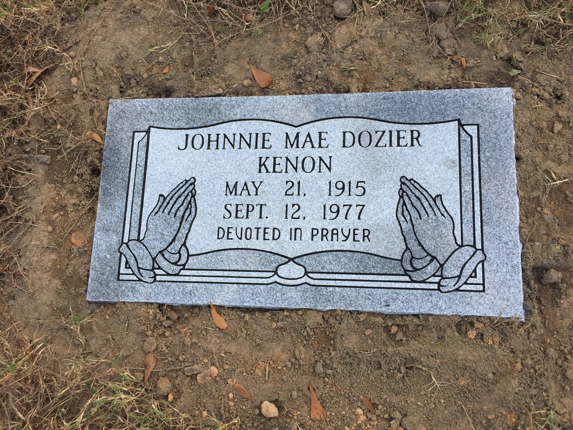 Johnnie Mae's Grave — Columbus, GA — Columbus Monument Company