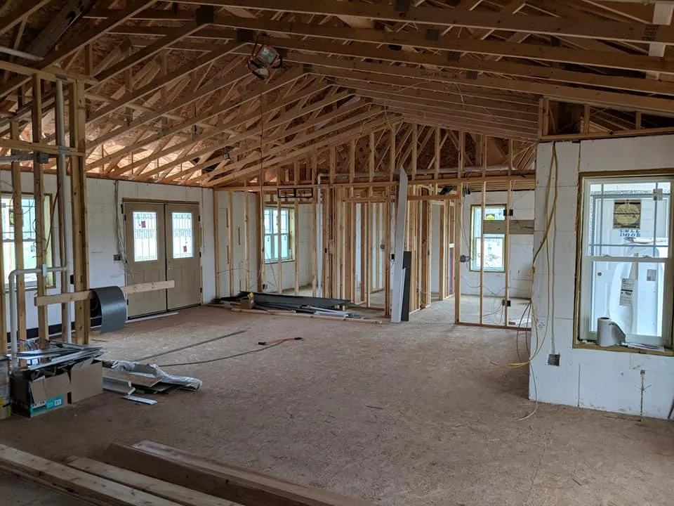 Interior of house under construction