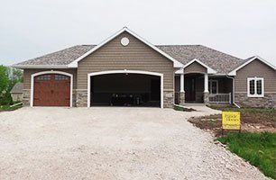 One story home with two car garage