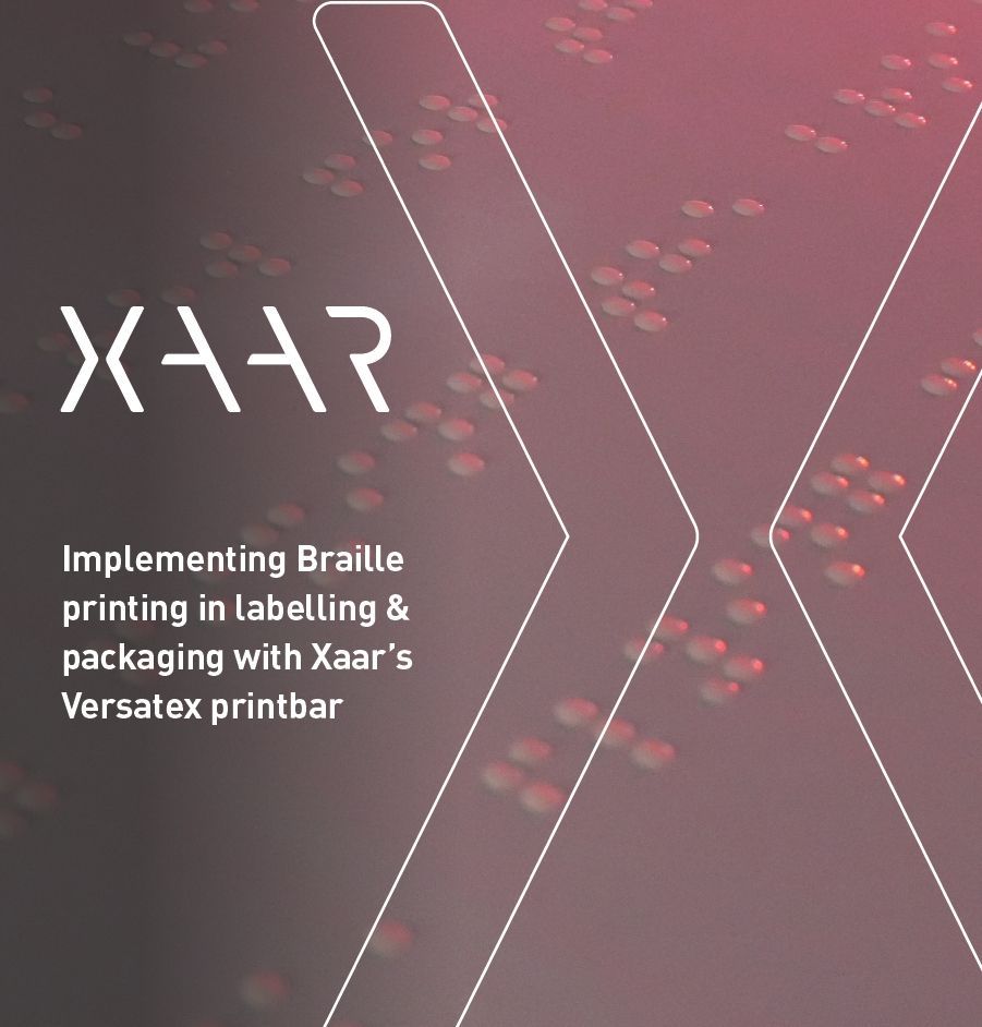 Braille pe ambalaje cu inkjet digitaltehnologia Xaar Versatex  