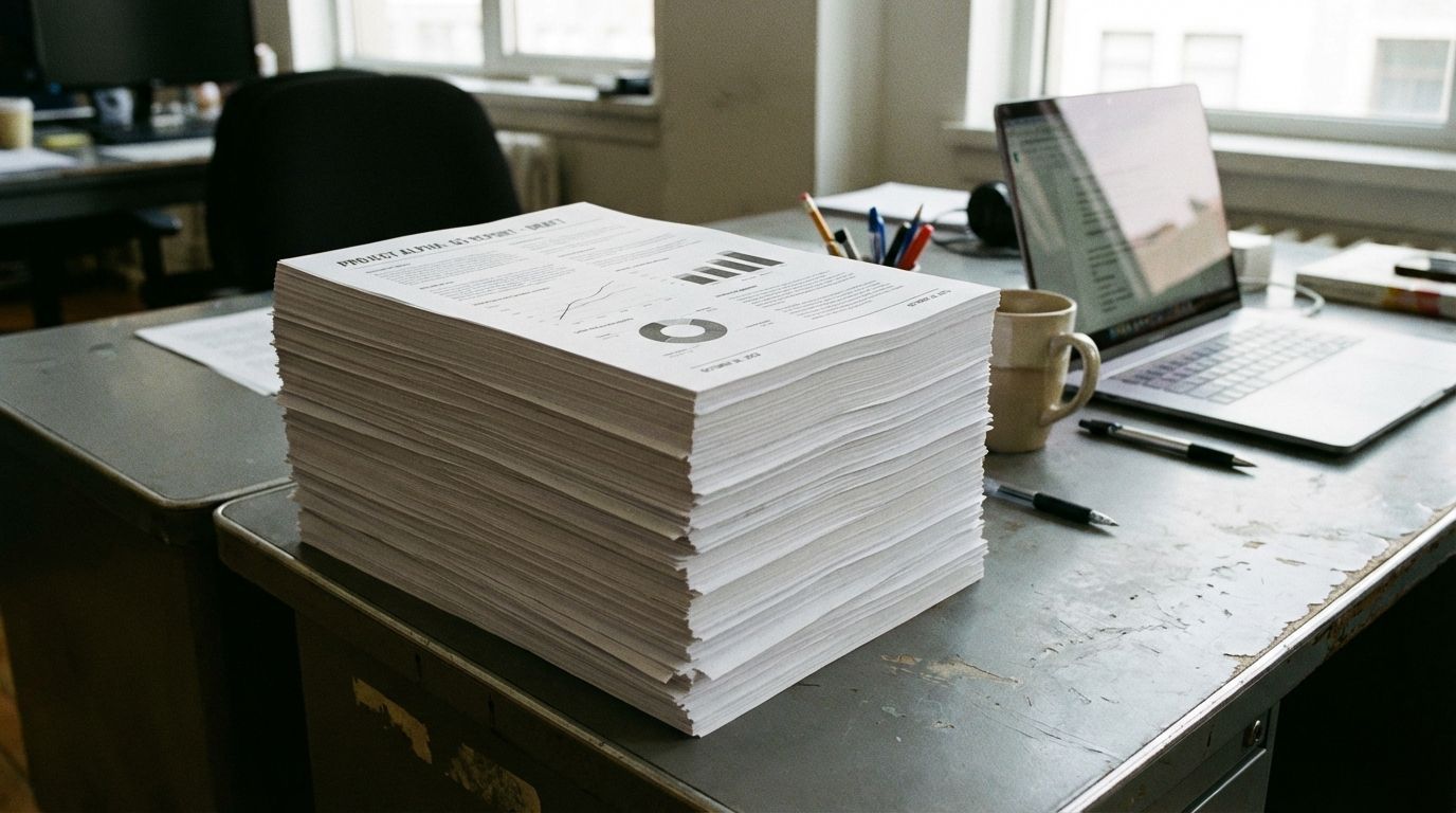 Copiator de birou imprimând documente alb-negru cu cerneală pigmentară pe hârtie de 85g, text clar.