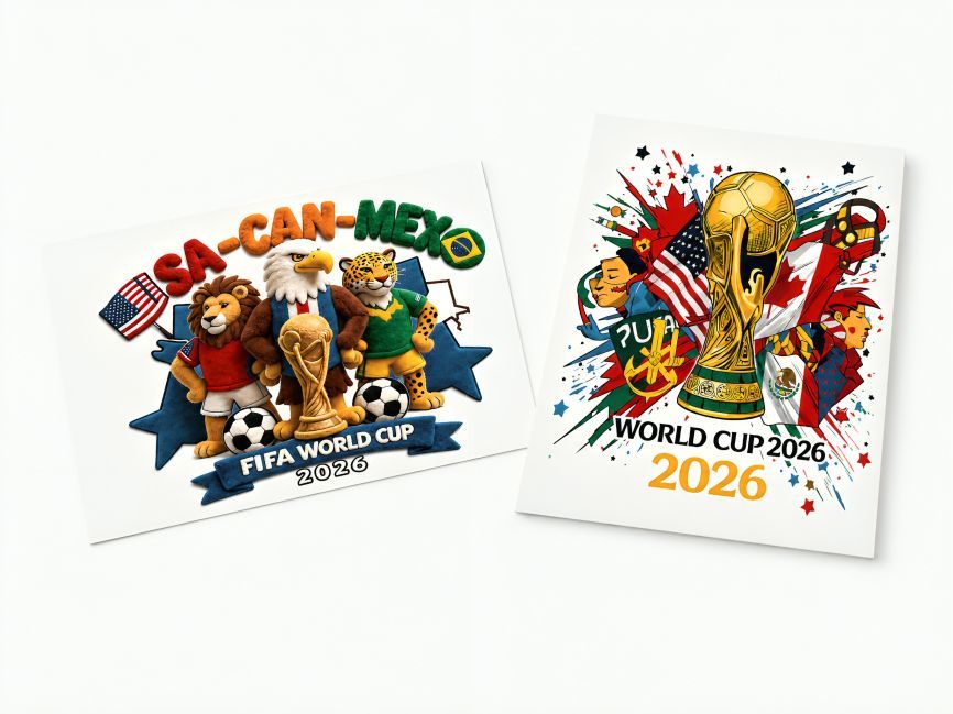 Postere personalizate World Cup 2026 printate profesional Stancu Print realizează afișe A3 portret sau landscape pe hârtie fotografică mată, perfecte pentru trofee, mascote, steaguri și ilustrații dedicate Cupei Mondiale 2026.