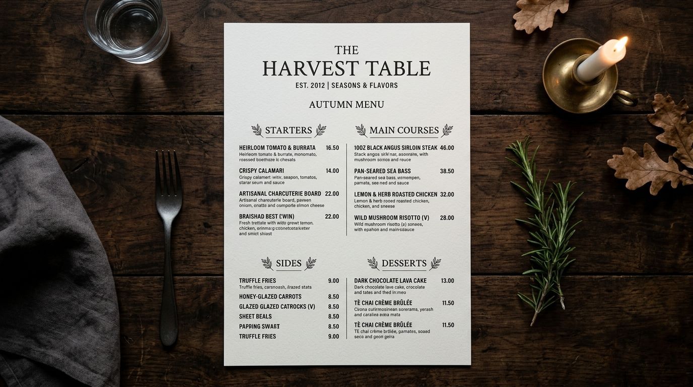 Stancu Print printează meniuri pentru restaurante, cafenele, baruri și terase pe hârtie fotografică mată 230 g/m², compatibilă cu laminare la cald sau rece. Print color profesional. Livrare rapidă în România.