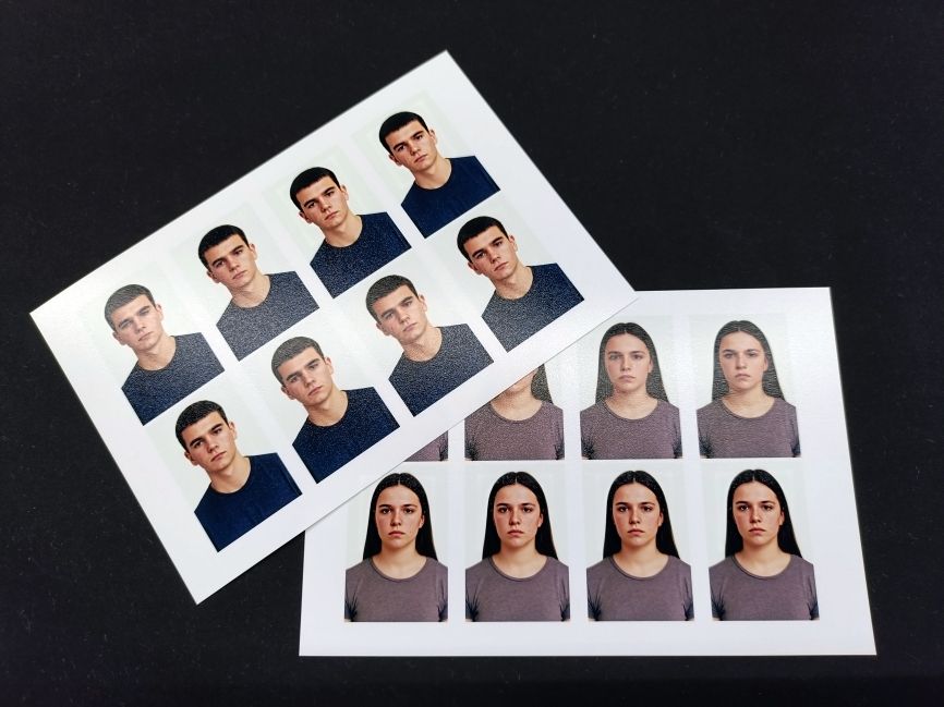 Dimensiune standard 3x4 cm perfectă pentru. Documente academice, Diplomă de licență,  Diplomă de master,  Legitimație de student,  Carnet de elev. Documente Profesionale: Legitimație de serviciu, Badge-uri acces, Documente corporate.  Documente sportive & pentru copii, Legitimație de sport pentru copii
Autorizații cluburi sportive, Carnete membre diverse organizații.