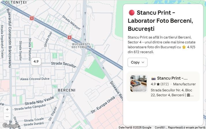 Stancu Print laborator foto Berceni București  revelat și printuri profesionale, rating 4.9/5