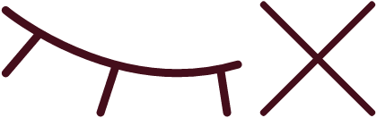 Es sieht aus wie eine Zeichnung der Wimpern einer Person.