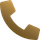 Ein braunes Telefonsymbol auf weißem Hintergrund.