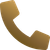 Ein braunes Telefonsymbol auf weißem Hintergrund.