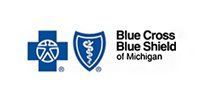 The blue cross blue shield of michigan logo is shown on a white background.