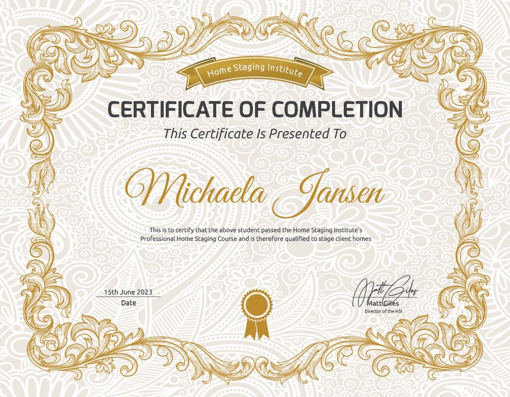 Home Staging Certificate