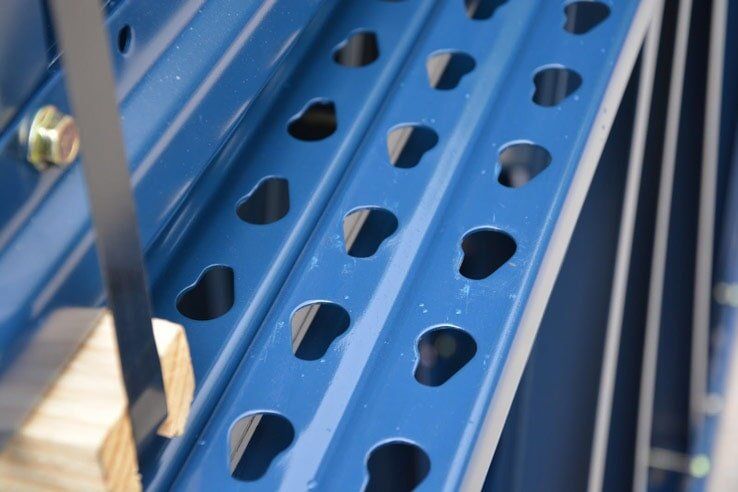 New Warehouse Supplies — New Delivered Teardrop Pallet Rack Upright in Grand Prairie, TX