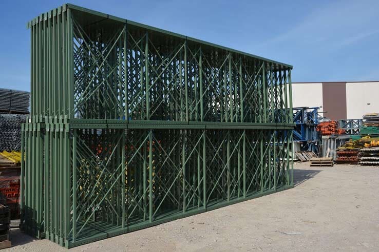 Warehouse Management — Green Pallet Rack Frames in Grand Prairie, TX