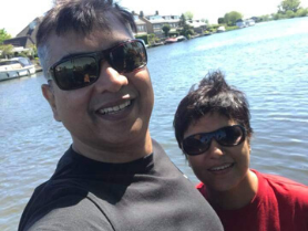 Mainsh and Rachana selfie—two attendees enjoying waterfront moments during couples coaching