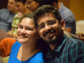 Happy duo at the Pune dinner celebrating breakthroughs in couples coaching