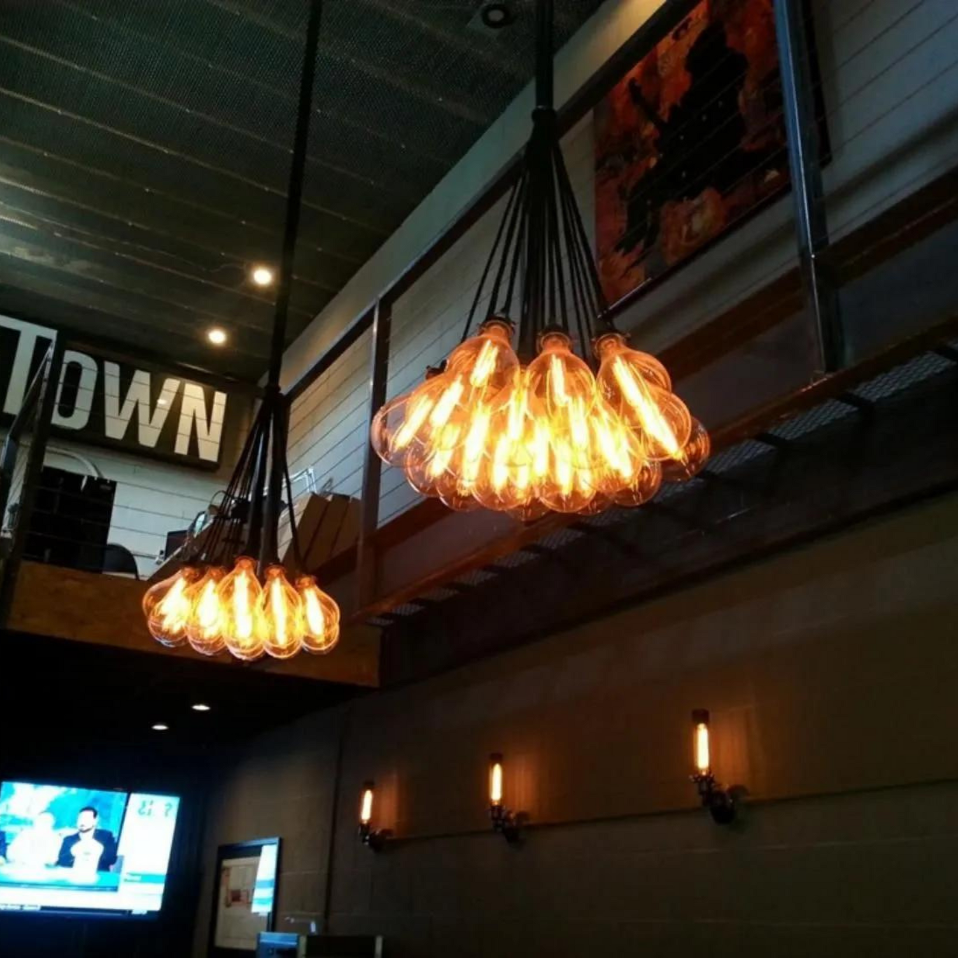 Michael Lawrence Electric Inc
-A sign that says town hangs from the ceiling