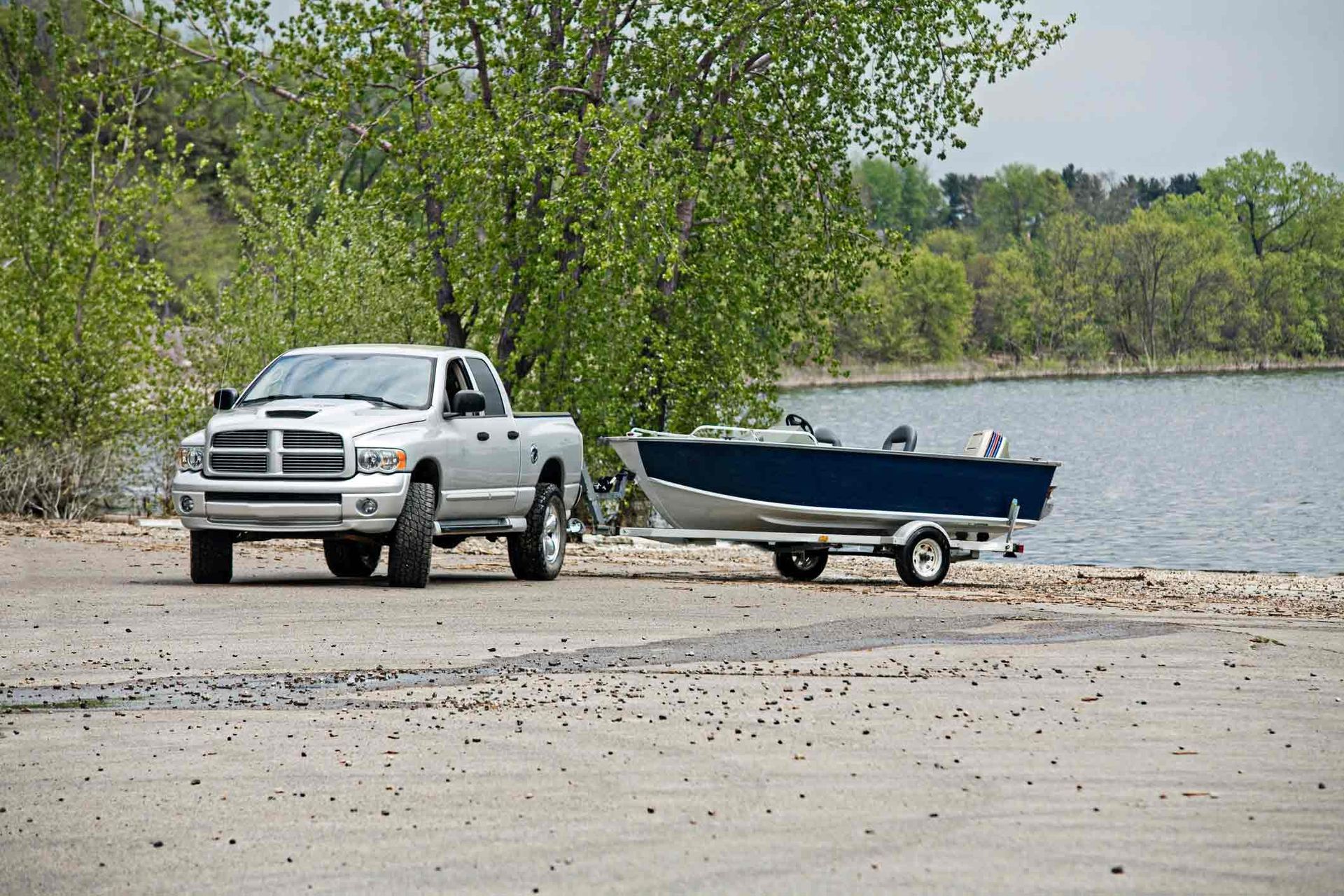 Pickup Truck With Boat — Huntsville, TX — Lakeside Village Storage LLC