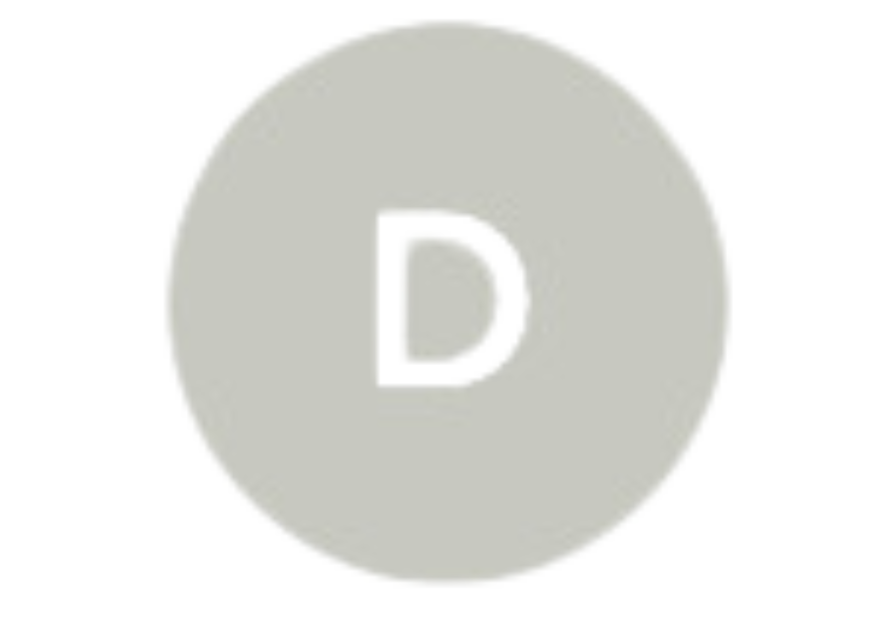 The letter d is in a white circle on a white background.