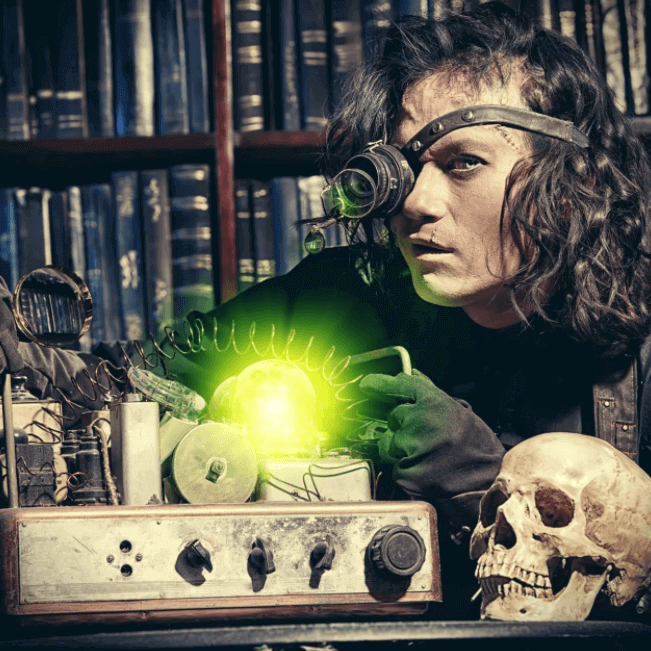 dr. Frankenstein escape room - steampunk kids-friendly  not scary theme