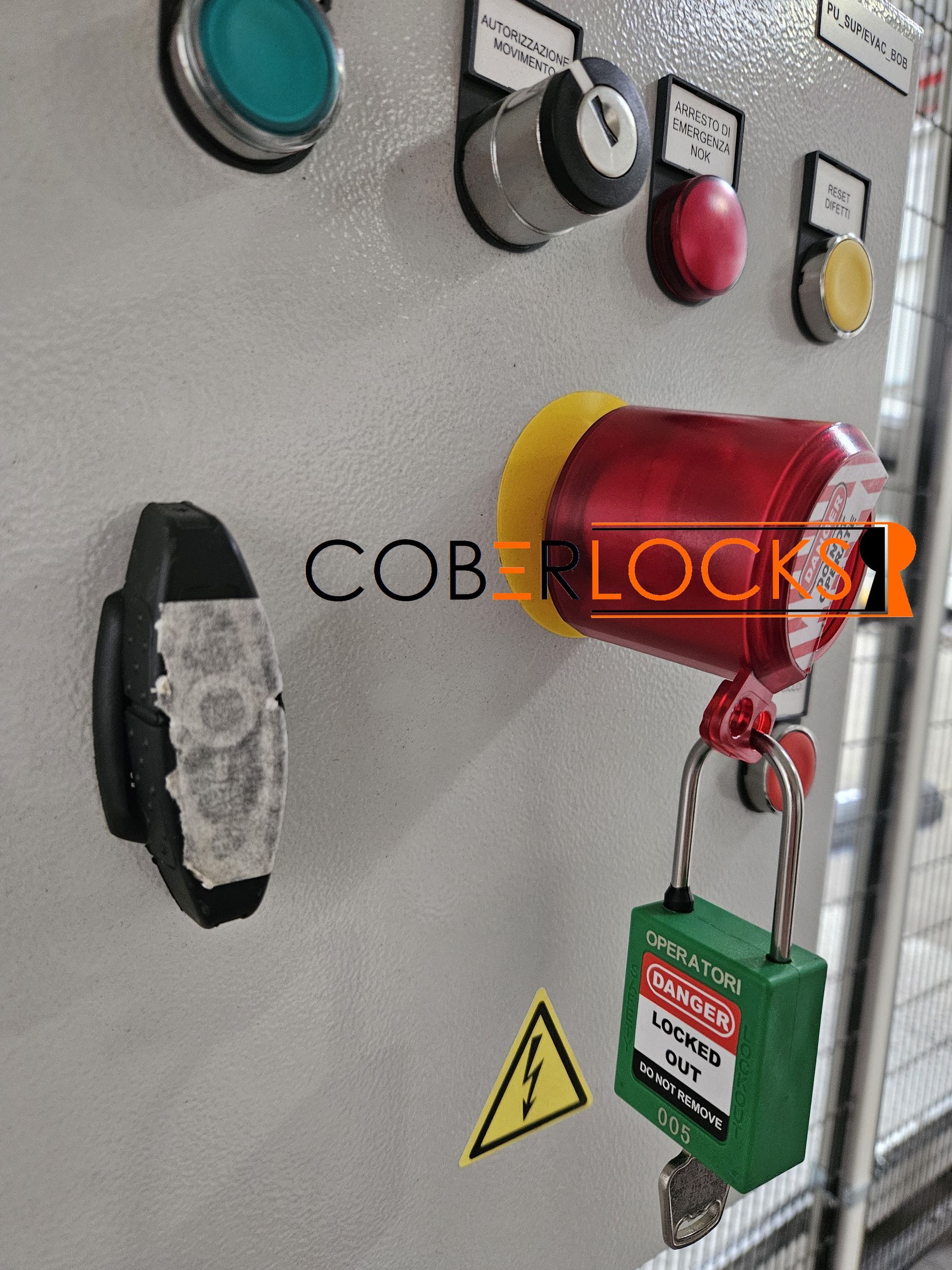 arresto emergenza fungo riavvio sicurezza lucchetto protezione guscio