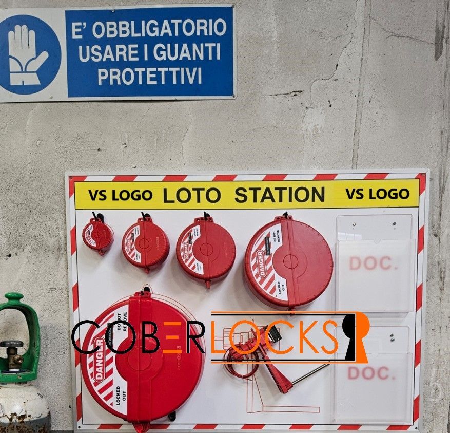 Coberlocks pannelli porta dispositivi utensili loto lockout tagout lucchetti targhette visual board