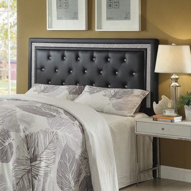 King Tufted Upholstered Headboard Black — Medford, OR — Beds For Less