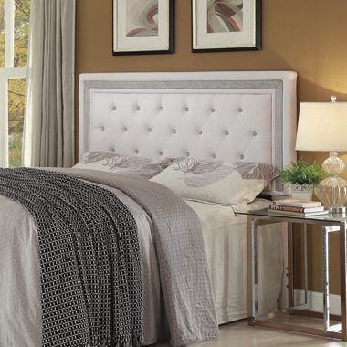 King Tufted Upholstered Headboard White — Medford, OR — Beds For Less