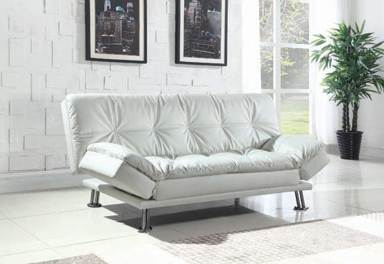 Coaster Dilleston Tufted Back Sofa Bed White — Medford, OR — Beds For Less