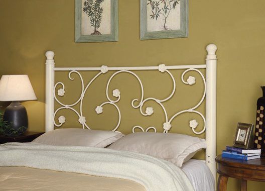 Full Queen Headboard Floral Pattern White — Medford, OR — Beds For Less