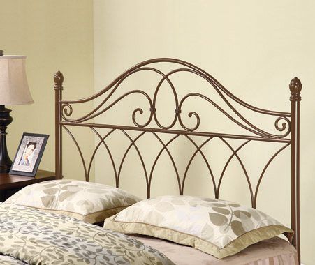 Full Queen Metal Scroll Headboard Brown — Medford, OR — Beds For Less