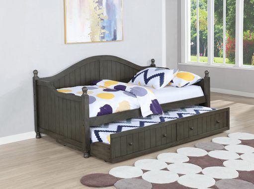 Twin Daybed Trundle Warm Grey — Medford, OR — Beds For Less